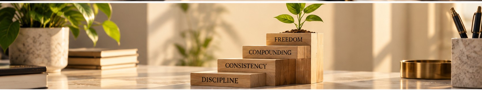 Capicrest wealth growth visual with disciplined investing steps